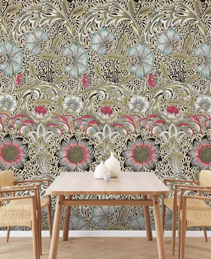 behang met bloemenpatroon