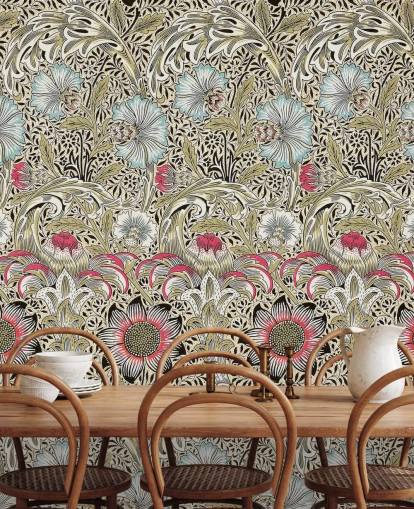 behang met bloemenpatroon