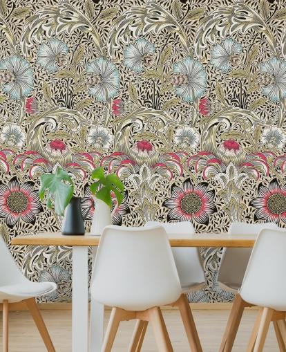 papel de parede com padrão floral