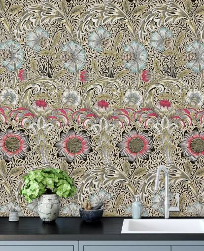 papel de parede com padrão floral