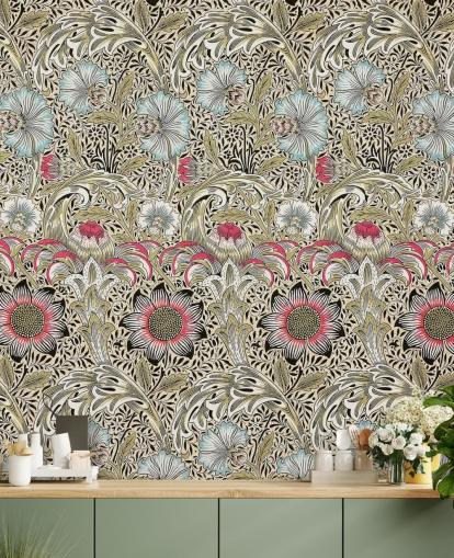 behang met bloemenpatroon