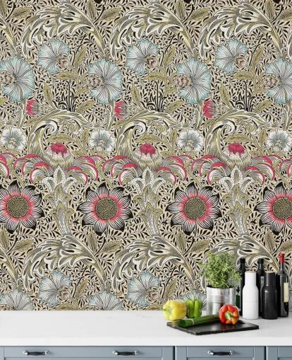 papel de parede com padrão floral papel de parede com padrão floral