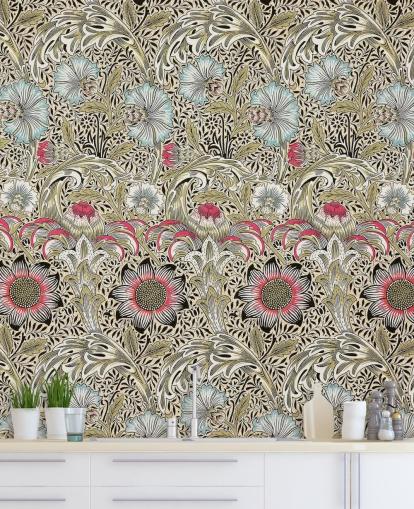 papel pintado con estampado floral papel pintado con estampado floral