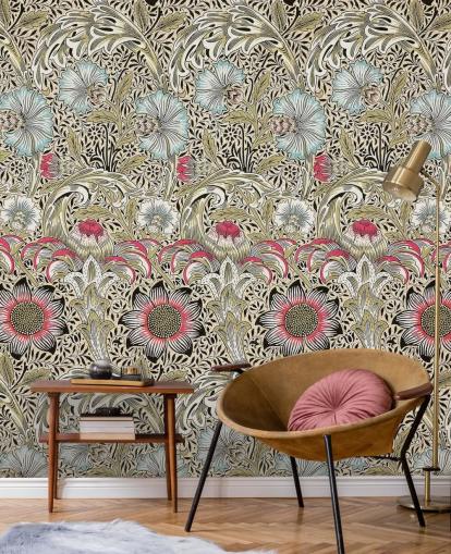 behang met bloemenpatroon