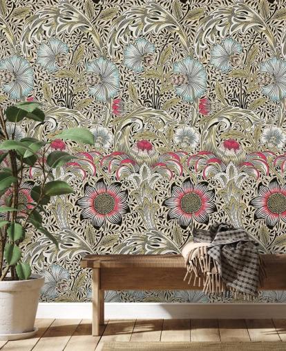 behang met bloemenpatroon