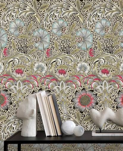 papel de parede com padrão floral papel de parede com padrão floral