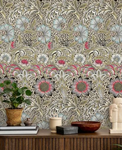 papel de parede com padrão floral