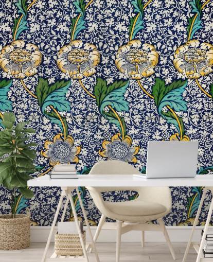 bright blue floral pattern wallpaper bright blue floral pattern wallpaper