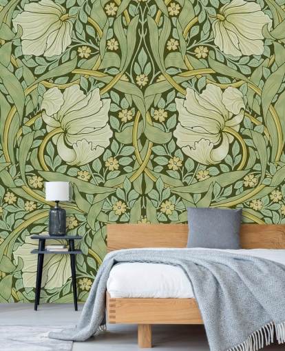 papel de parede estampado floral verde sálvia papel de parede estampado floral verde sálvia