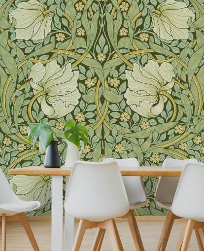 papel pintado con estampado floral verde salvia papel pintado con estampado floral verde salvia