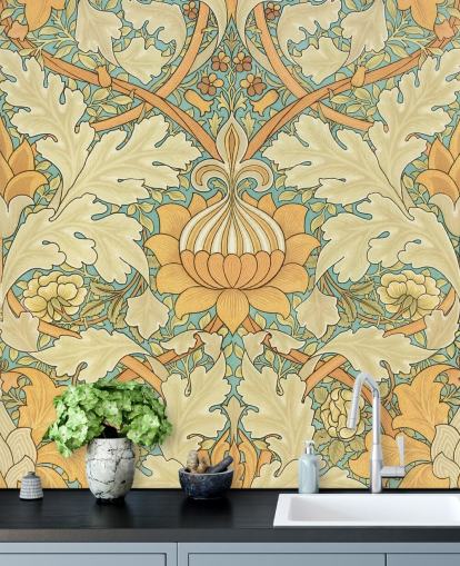 patterned William Morris wallpaper patterned William Morris wallpaper