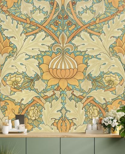 patterned William Morris wallpaper patterned William Morris wallpaper