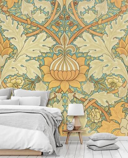 patterned William Morris wallpaper patterned William Morris wallpaper