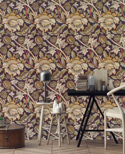 mural de papel pintado de William Morris con estampado oscuro mural de papel pintado de William Morris con estampado oscuro