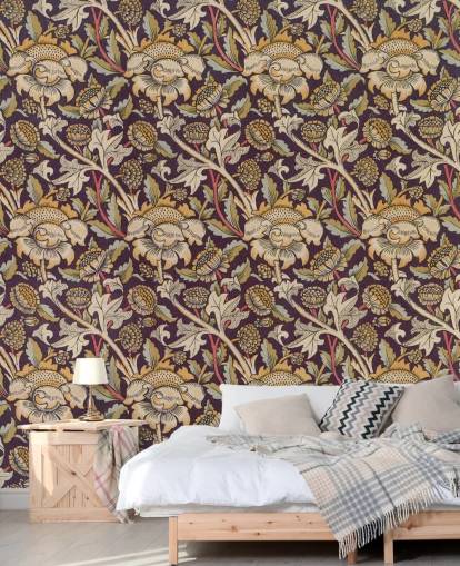 mørk mønstret William Morris tapetmaleri mørk mønstret William Morris tapetmaleri