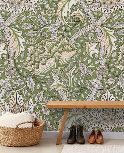 grünes Blumenmuster-Wandbild von William Morris grünes Blumenmuster-Wandbild von William Morris