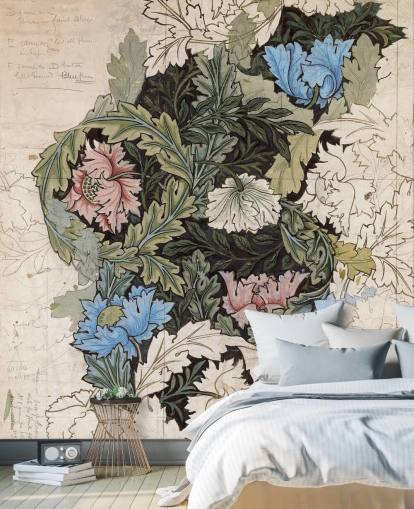 wreath wallpaper mural by William Morris