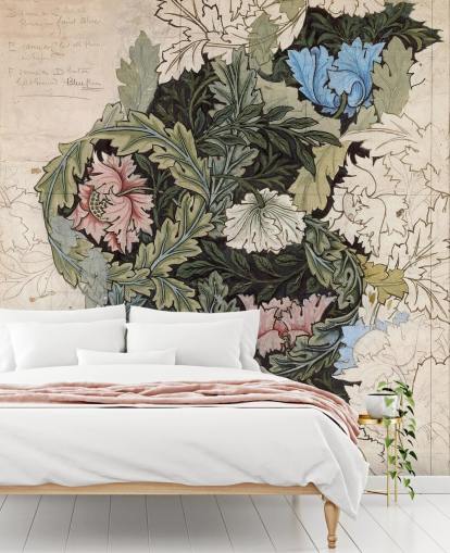 krans tapet veggmaleri av William Morris