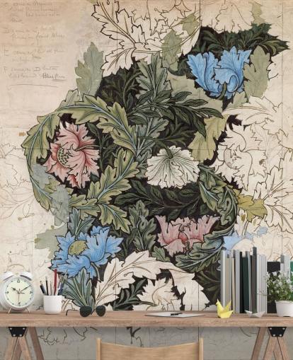 Wandbild mit Kranz-Tapete von William Morris Wandbild mit Kranz-Tapete von William Morris