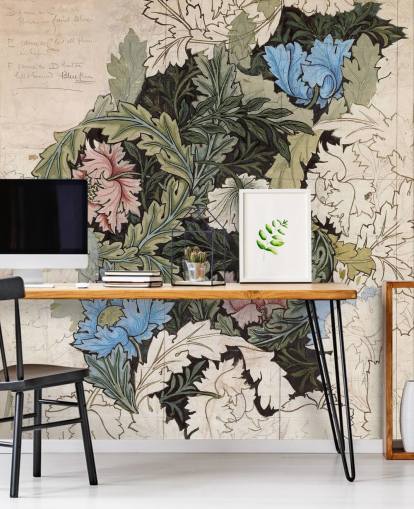 krans behangmuurschildering van William Morris