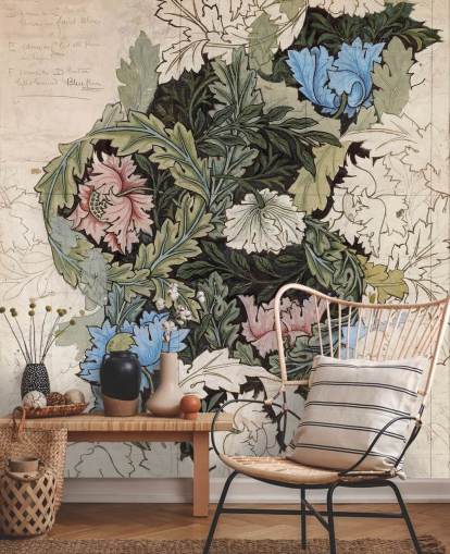 krans behangmuurschildering van William Morris