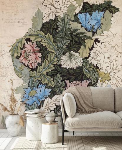 wreath wallpaper mural by William Morris
