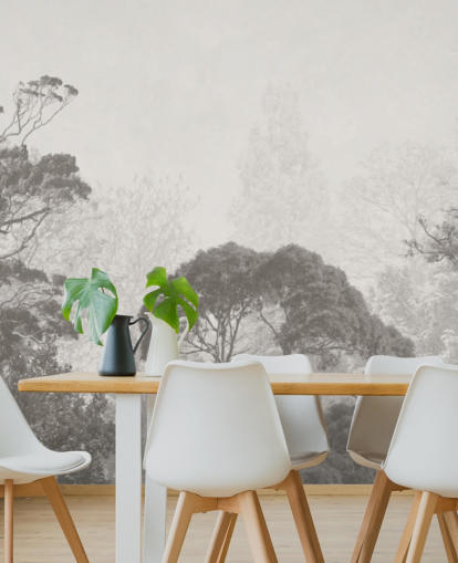 black and white forest wallpaper mural called Vintage Illustration of Trees for bedrooms, living rooms and kitchens black and white forest wallpaper mural called Vintage Illustration of Trees for bedrooms, living rooms and kitchens