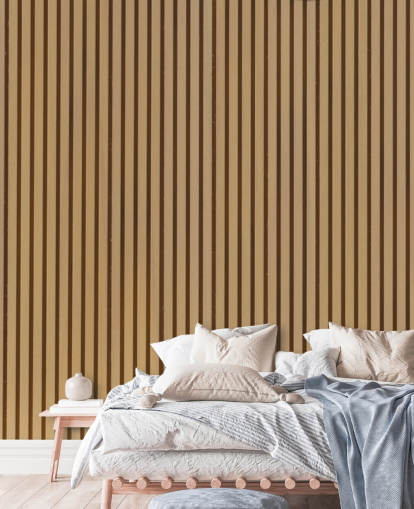 Light Oak Effect Wooden Slat Wallpaper Mural