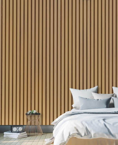 Light Oak Effect Wooden Slat Wallpaper Mural