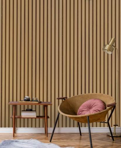 Light Oak Effect Wooden Slat Wallpaper Mural