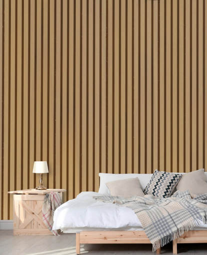 Light Oak Effect Wooden Slat Wallpaper Mural