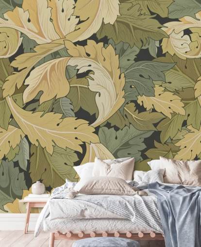 flower garden wall mural in multi colours by William Morris