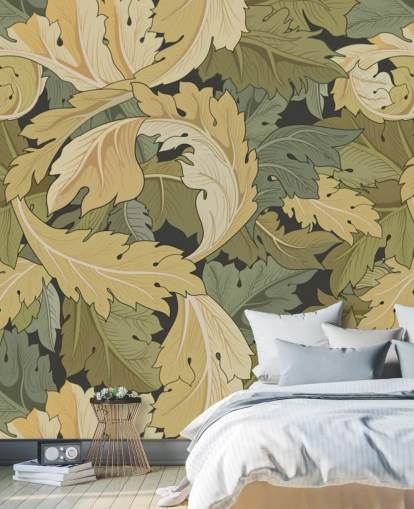 flower garden wall mural in multi colours by William Morris