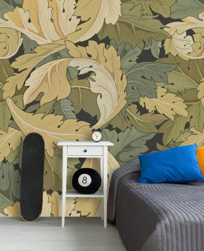 murale con giardino fiorito multicolore di William Morris