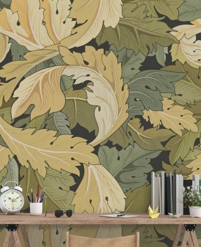 blomsterträdgård väggmålning i flera färger av William Morris