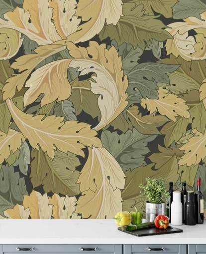 flower garden wall mural in multi colors by William Morris