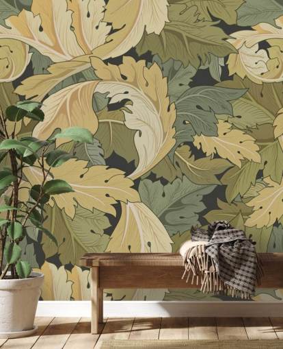 blomsterträdgård väggmålning i flera färger av William Morris blomsterträdgård väggmålning i flera färger av William Morris