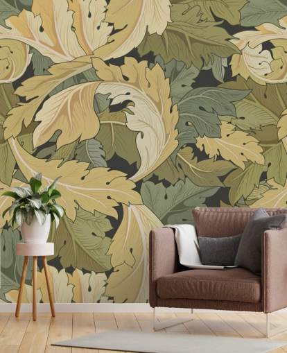 blomsterhave vægmaleri i flere farver af William Morris