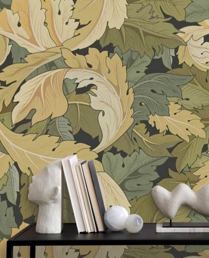 blomsterhave vægmaleri i flere farver af William Morris