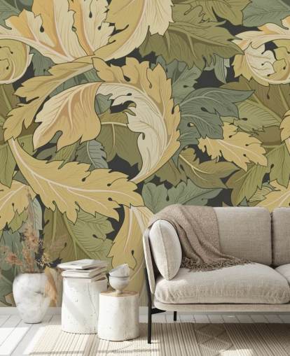 murale con giardino fiorito multicolore di William Morris