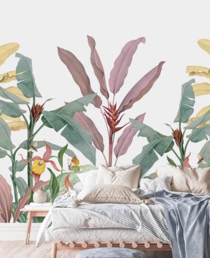 Colorful Tropical Palms Wallpaper Mural Colorful Tropical Palms Wallpaper Mural