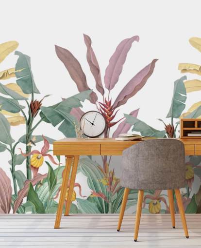 Colorful Tropical Palms Wallpaper Mural