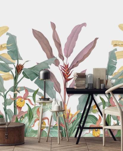 Colourful Tropical Palms Wallpaper Mural