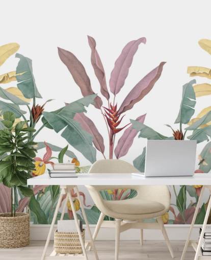 Värikkäät trooppiset palmut taustakuvamaalaus