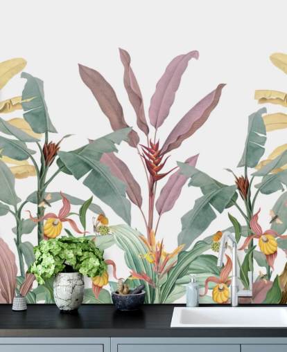 Colourful Tropical Palms Wallpaper Mural