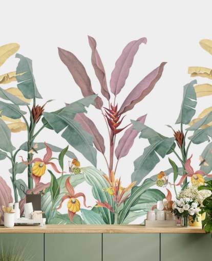 Colourful Tropical Palms Wallpaper Mural