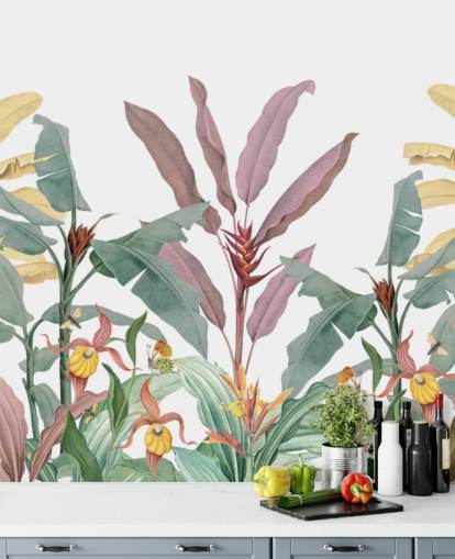 Colourful Tropical Palms Wallpaper Mural
