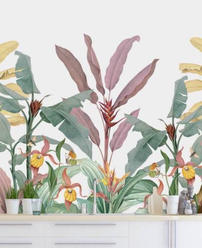Colourful Tropical Palms Wallpaper Mural