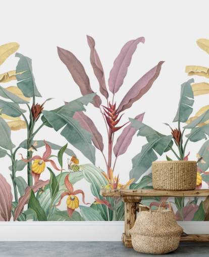 Colourful Tropical Palms Wallpaper Mural