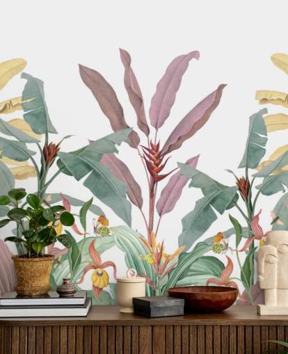 Colorful Tropical Palms Wallpaper Mural